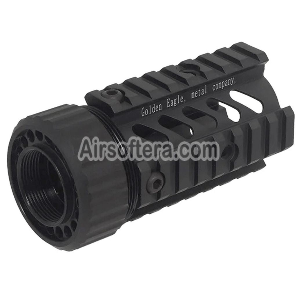 Golden Eagle 4-Sides 8-Slots Rails Short Type Stubby Free Float RIS Handguard Rail System For M4 M16 Series AEG Rifles Airsoft Black