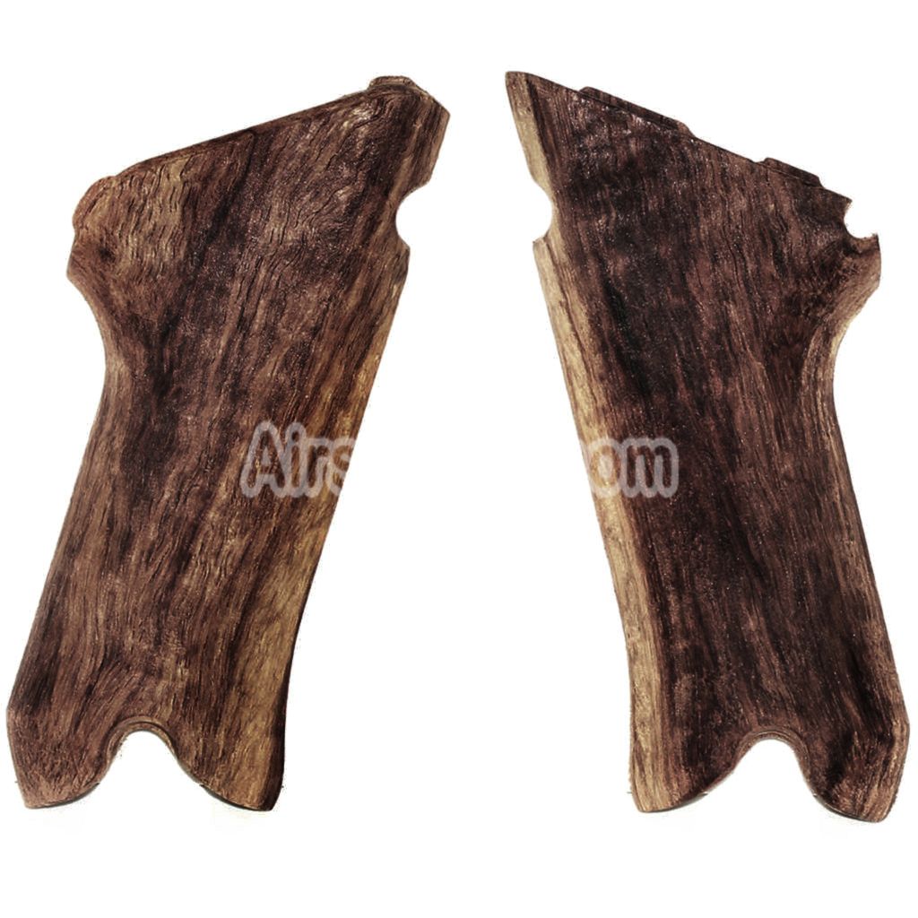 WE (WE-TECH) Real Wood Grip Cover For Armorer Works AW WE Luger P08 GBB Pistol Brown