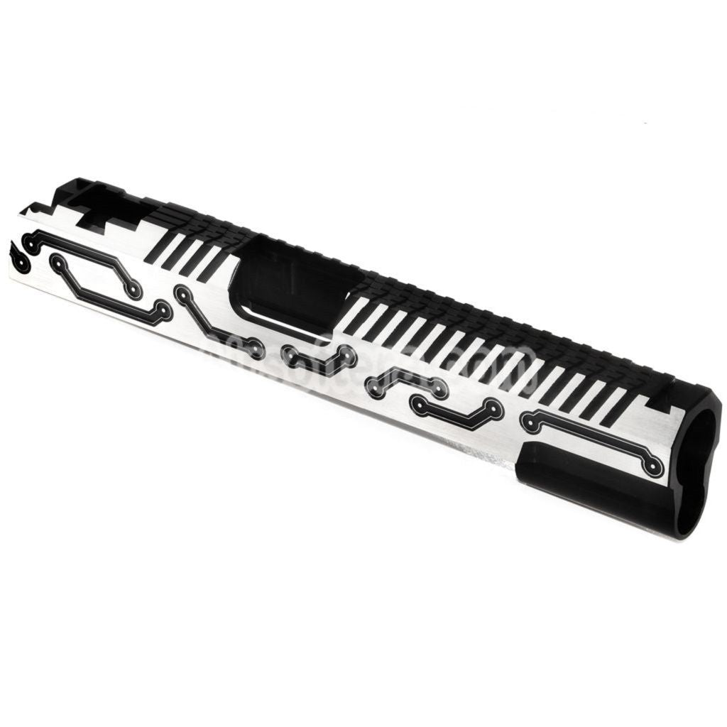 5KU CNC Aluminum Infinity Future Slide Set Suitable For Tokyo Marui Hi-Capa 5.1 Series GBB Pistols Airsoft Black/Silver