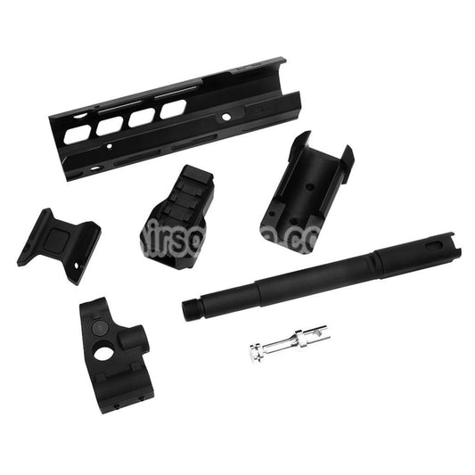 Airsoft Dytac SLR Rifleworks ION Lite 165mm 6.5" Inches Extended M-LOK Handguard Rail System Kit with Outer Barrel For GHK AK Series GBB Rifles