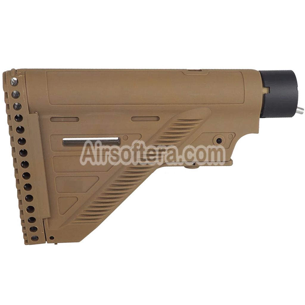E&C 416A5 Style Retractable Stock with Buffer Tube For HK416 Series AEG Rifles Airsoft Dark Earth