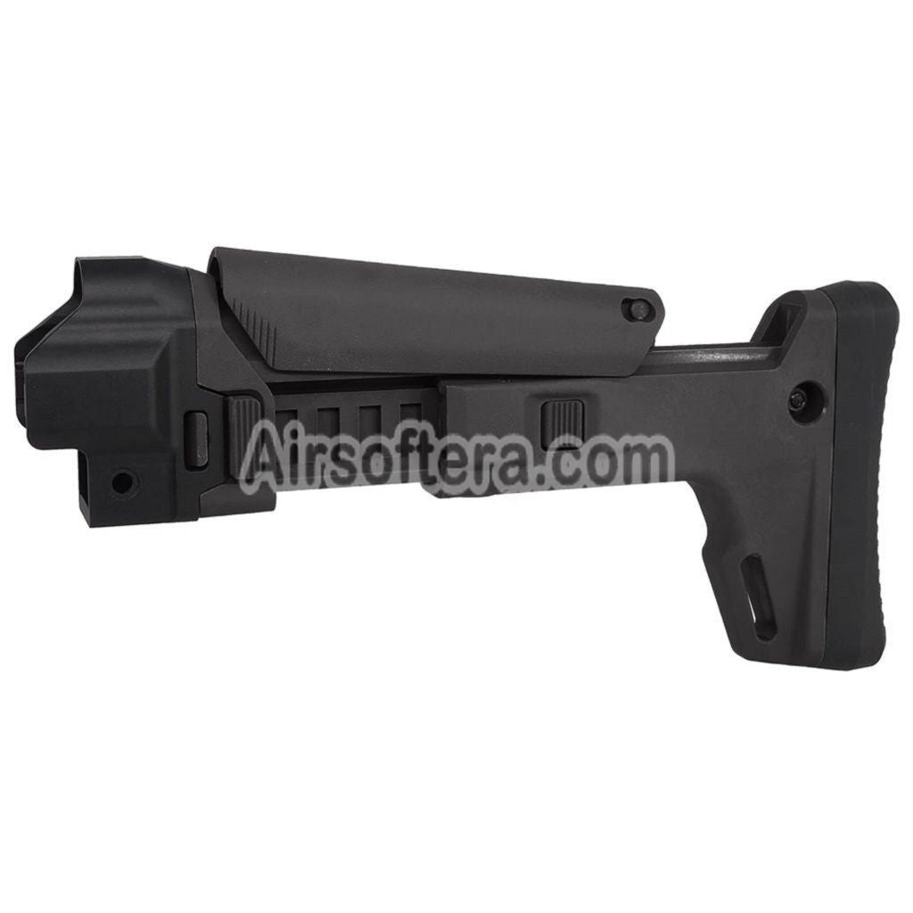 5KU ACR Style 7-Positions Side Folding Retractable Stock For CYMA MP5 Series AEG Rifles Airsoft Black - AirsoftEra