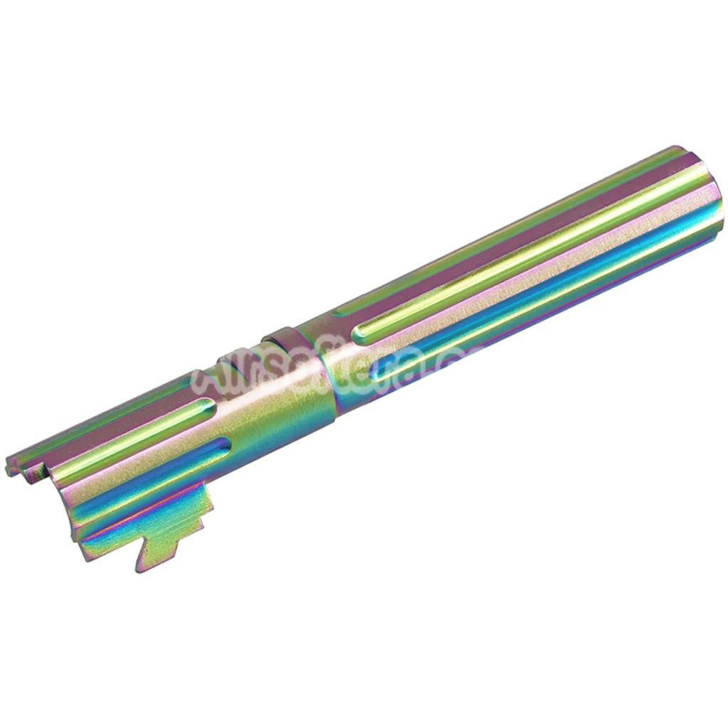 5KU 5 Inches Stainless Steel Straight Fluted Outer Barrel +11mm CW Suitable For Armorer Works WE (WE-TECH) Tokyo Marui Hi-Capa 5.1 Series GBB Pistols Airsoft HG - AirsoftEra