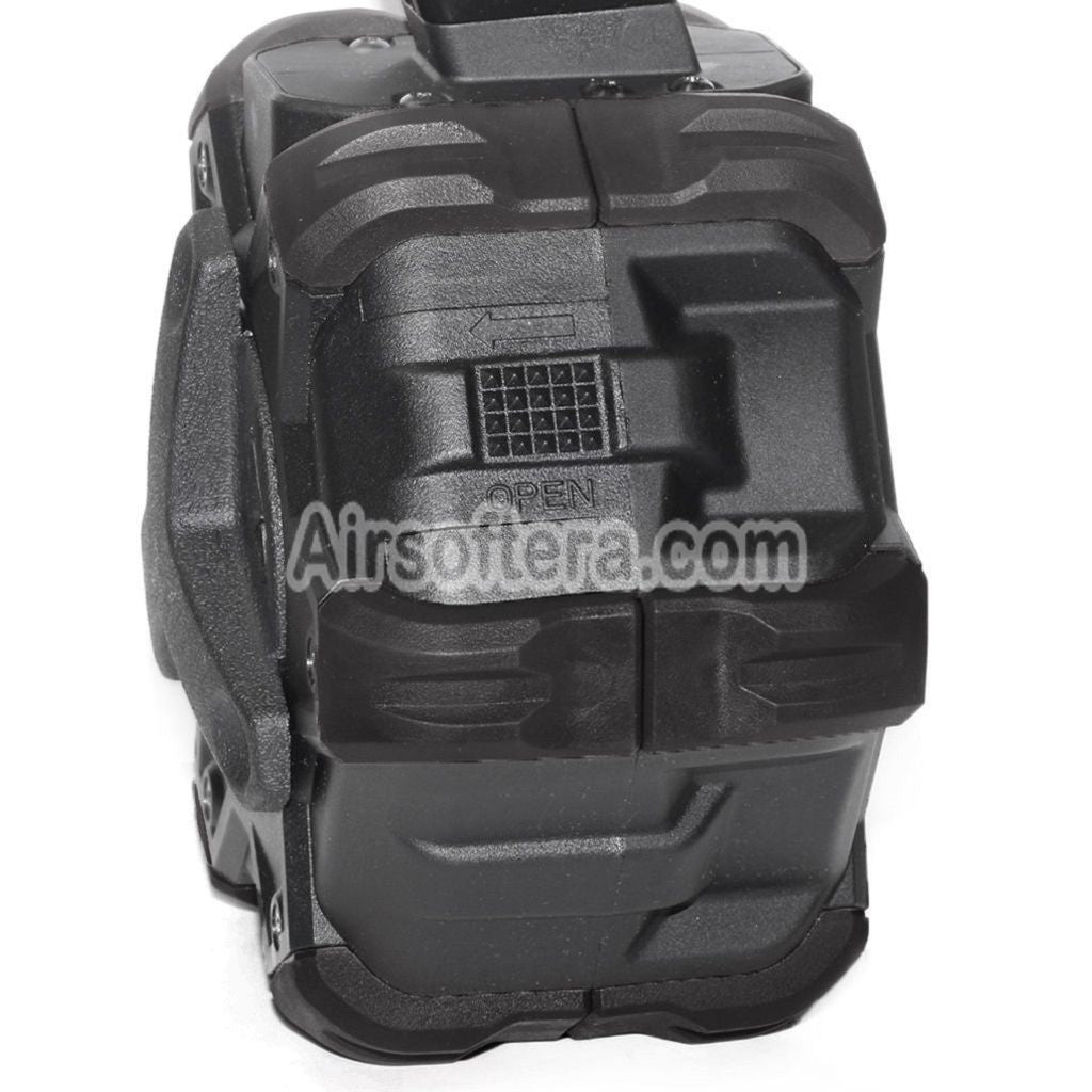 Armorer Works AW カスタム 350rd ガスアダプティブドラムマガジン WE AP APACHE MP5 シリーズ GBB ライフル用 ブラック/グリーン