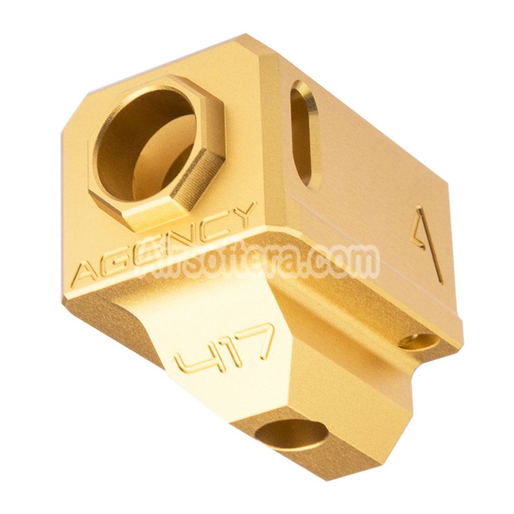 RWA Agency Arms 417 Dual Port Compensator -14mm CCW Counter-Clockwise Thread Suitable For G-Series GBB Pistols Airsoft