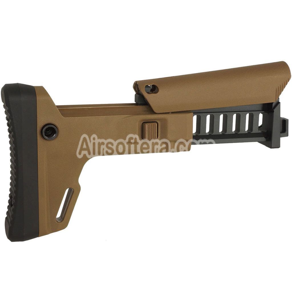 5KU ACR Style 7-Positions Side Folding Retractable Stock For CYMA CM040 AK104 AK105 AK74S Series AEG Rifles Airsoft Tan - AirsoftEra