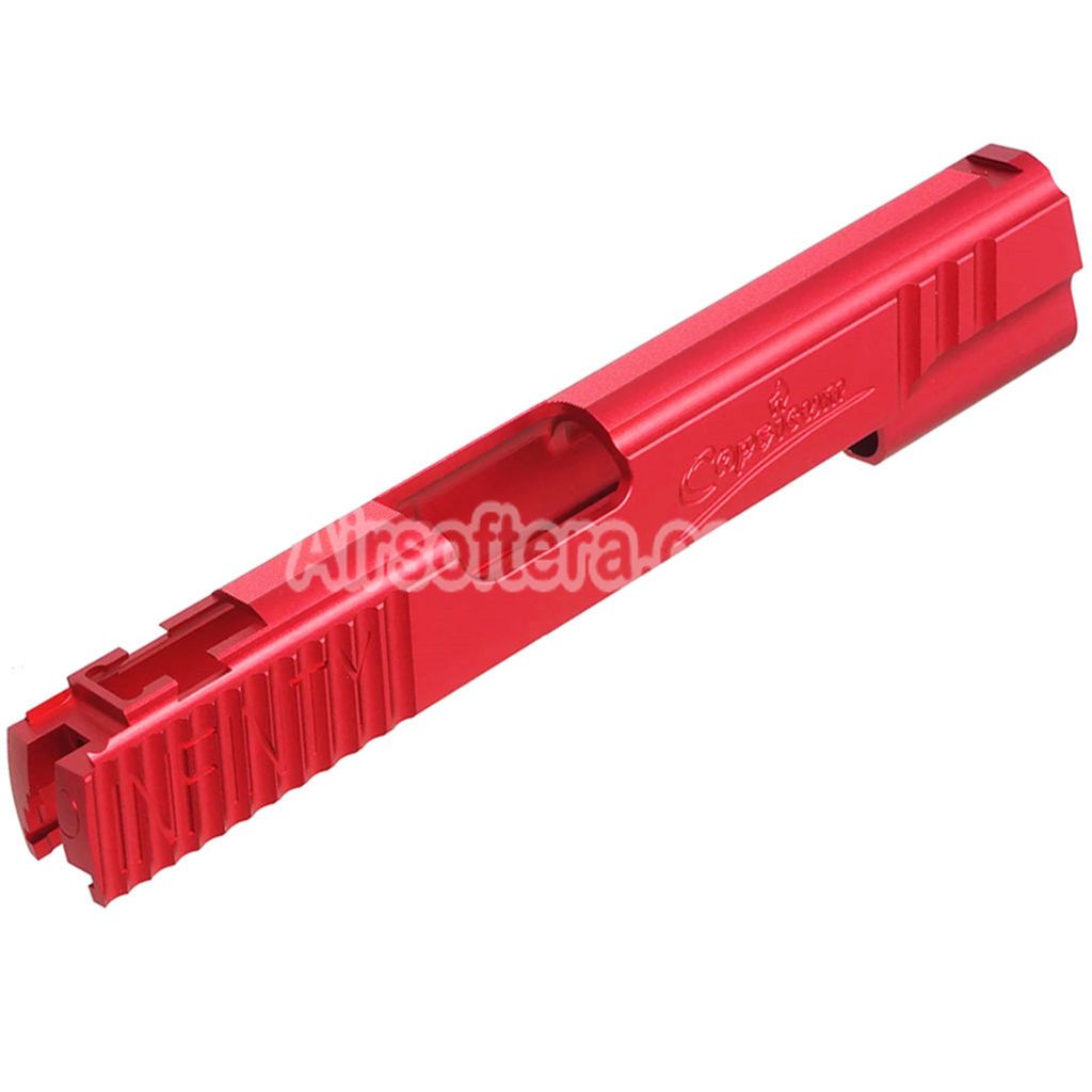 5KU CNC Aluminum Infinity Signature Slide For Tokyo Marui Hi Capa 5.1 Series GBB Pistols Airsoft Red - AirsoftEra