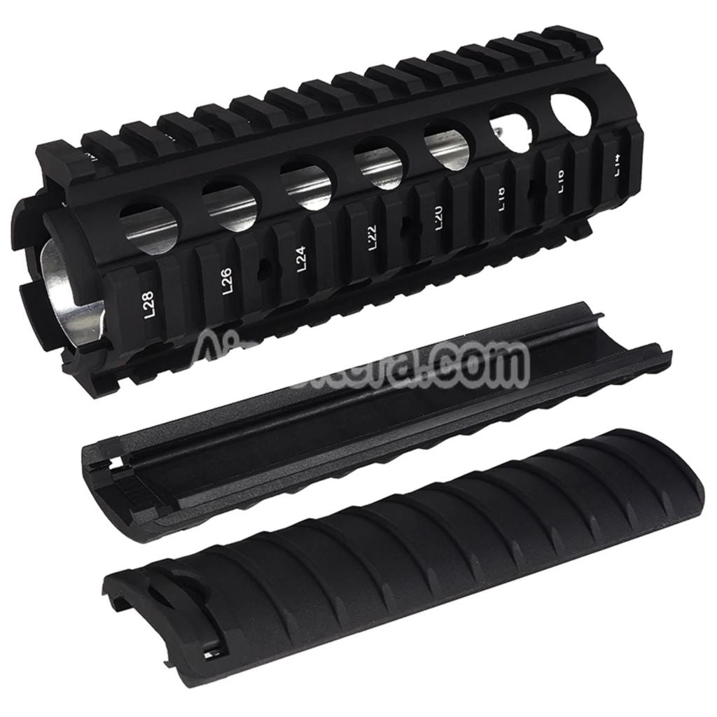 AirsoftEra 170mm CNC Aluminum KAC Style M4A1 M4CQB RAS Handguard Rail System with Rail Cover Suitable For CYMA E&C D-Boys G&P Classic Army KWA G&G Tokyo Marui M4 M16 Series AEG Rifles Black