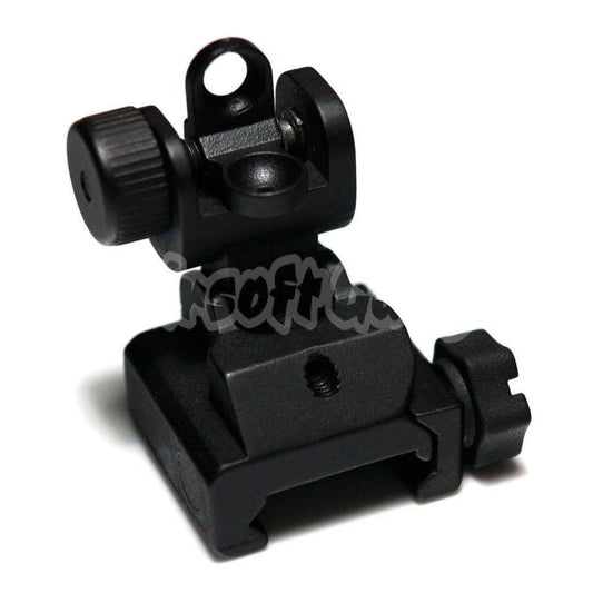 APS Folding Battle Rear Sight Fits For All M4 M16 AR-Series Airsoft with standard 20mm RIS/RAS rail