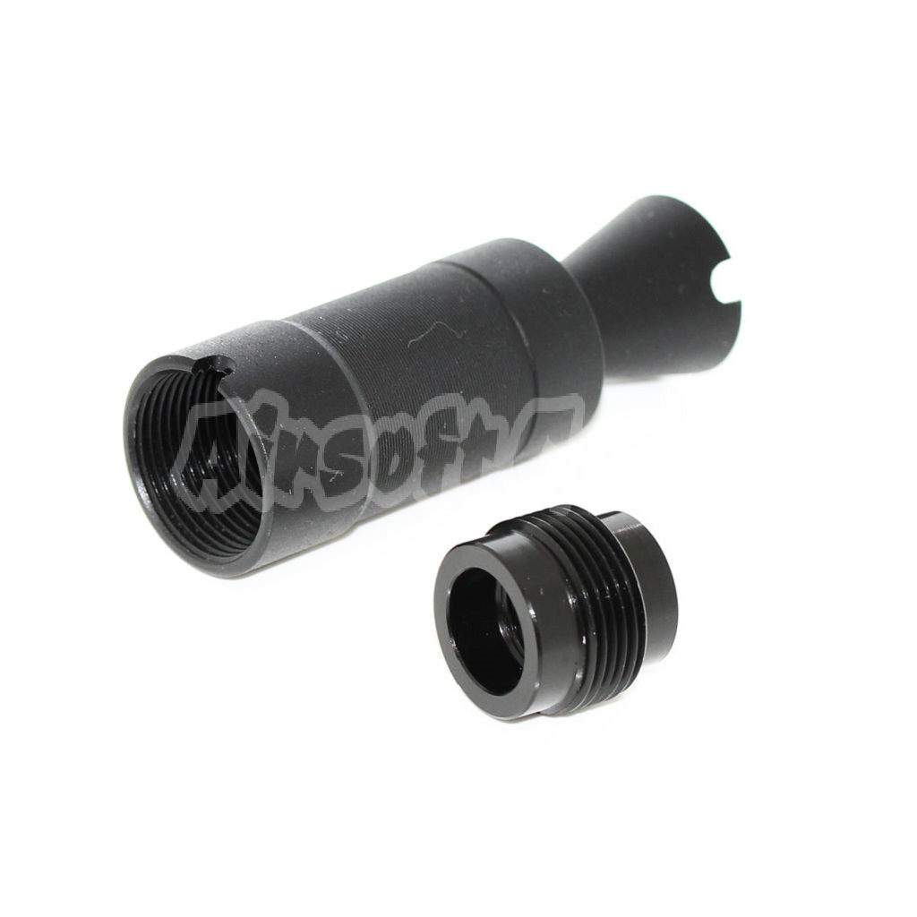 APS AK74U Muzzle Flash Hider For -14mm CCW Threading Airsoft Rifle Black