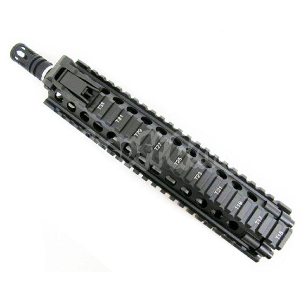 E&C CNC Aluminum M18 RAS Front Set Handguard Rail System With 9" Inches Outer Barrel For M4 M16 M18 Series AEG Airsoft Black