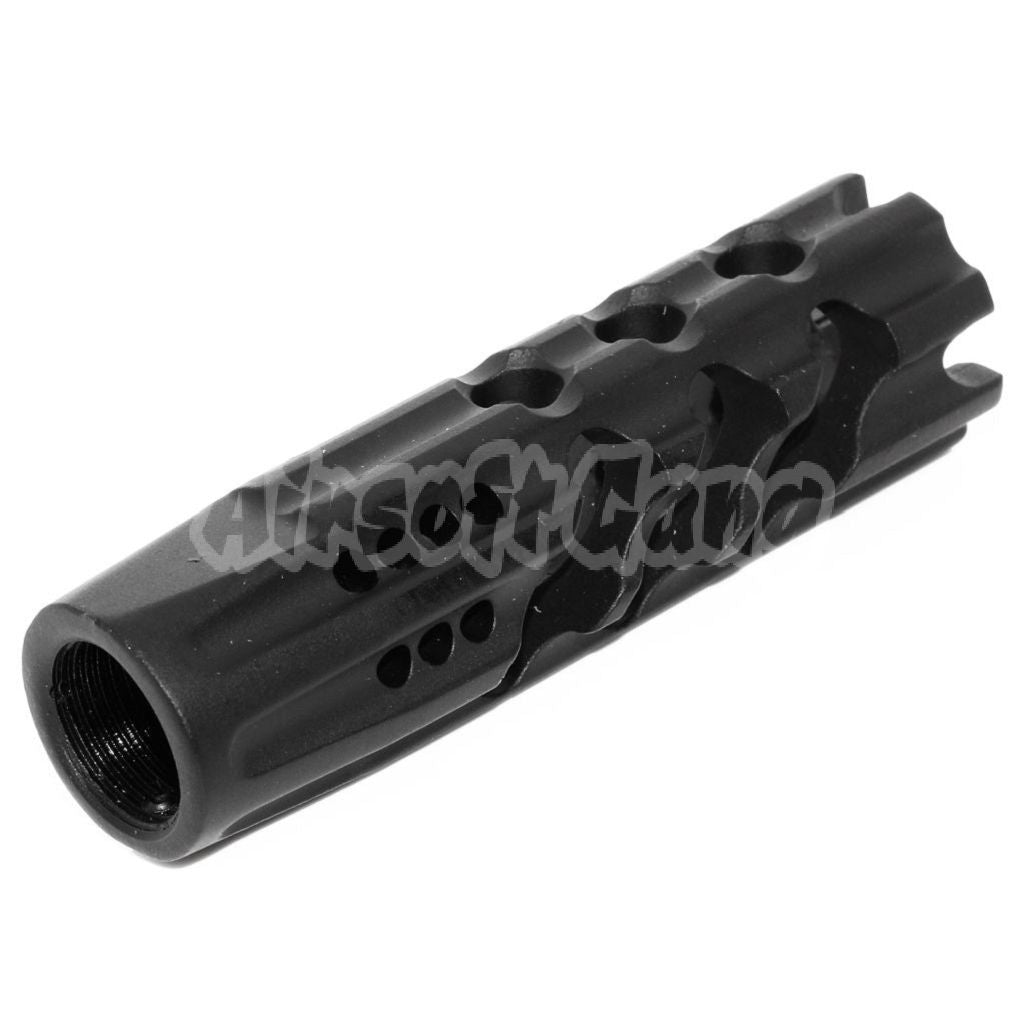 Airsoft APS EMG Licensed F-1 Dragon Slay Faced Muzzle Brake Flash Hider -14mm CCW Black