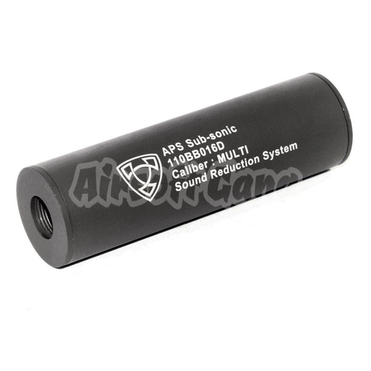 APS 110mm Aluminum Silencer Suppressor Barrel Extension -14mm CCW +14mm CW Black