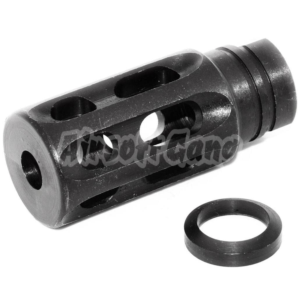 5KU Steel Notalon Breacher Brake Flash Hider For -14mm CCW Threading Rifle Black