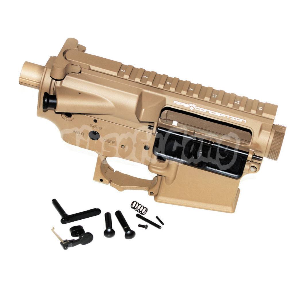 APS Logo Upper Lower Body Receiver For ASR M4 M16 Series AEG Airsoft Dark Earth