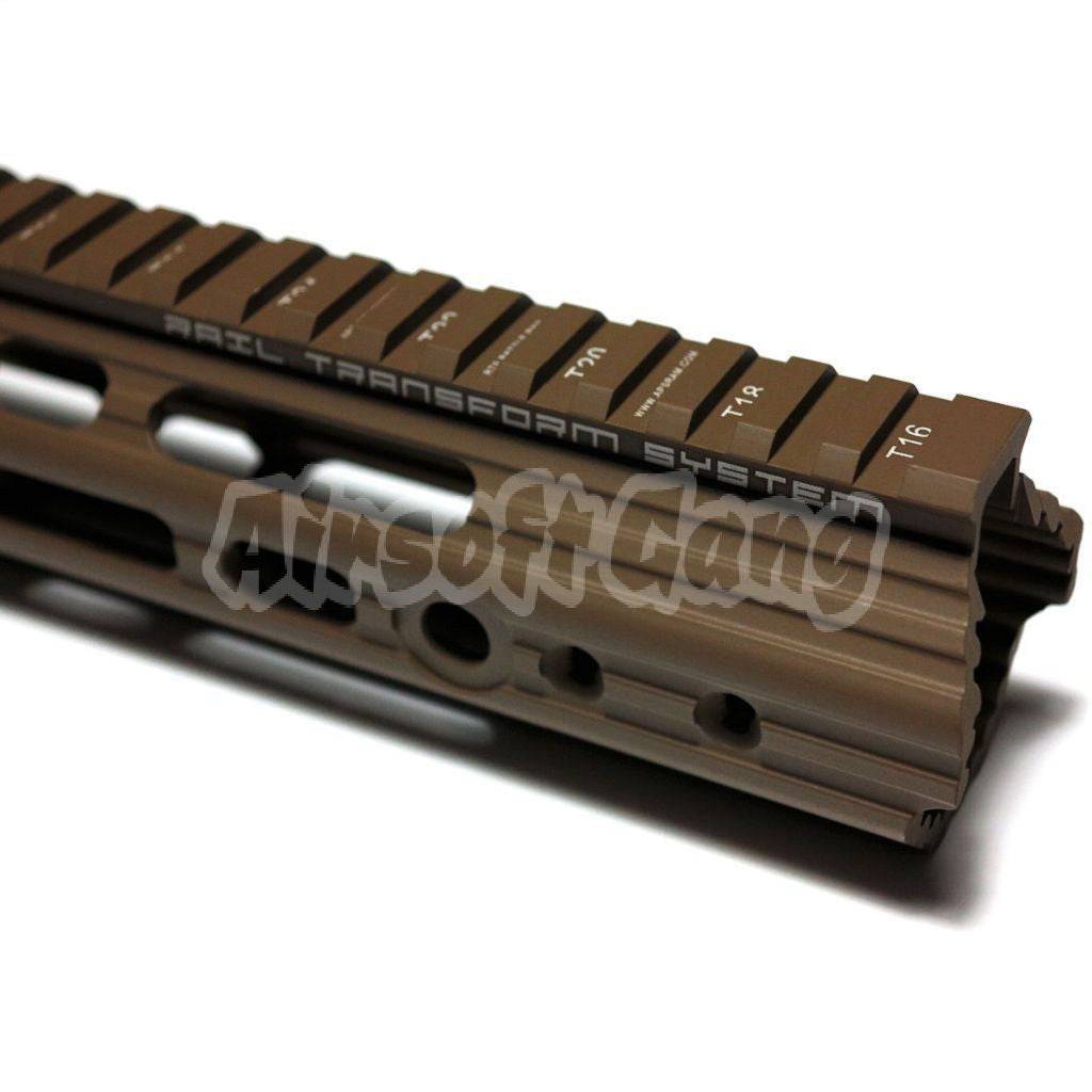 APS CNC Aluminum 10" Inches Guardian Rail System Handguard Set For Guardian M4 M16 Series AEG Airsoft Dark Earth