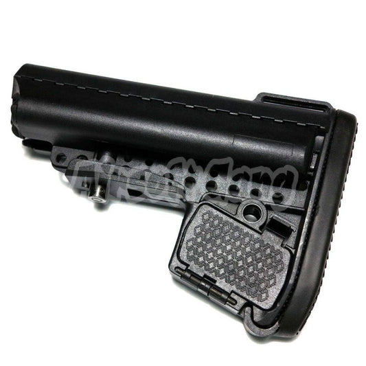 D-BOYS VLTOR Style MOD Crane Stock with Rear Storage Compartment For M4 M16 Series AEG Airsoft Black