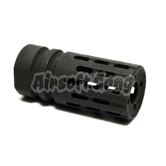 BattleComp Type Metal Flash Hider For All -14mm CCW Threading Rifle Black