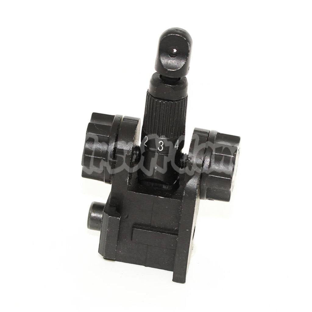 D-BOYS SCAR Type Metal Flip Up Rear Sight For M4 M16 AR Series Airsoft Black