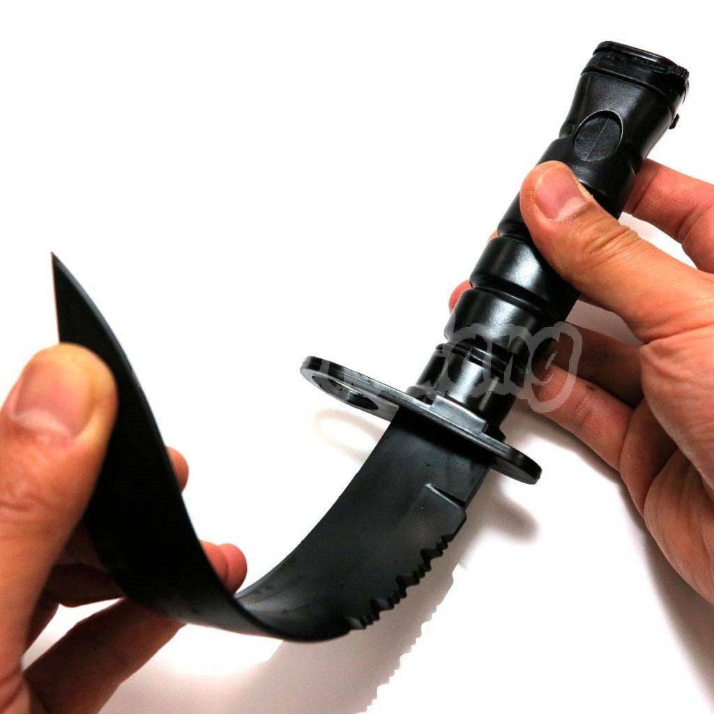 CYMA Plastic M10 Knife(Non-Sharp Soft Rubber Fake Knife) with Sheath Black