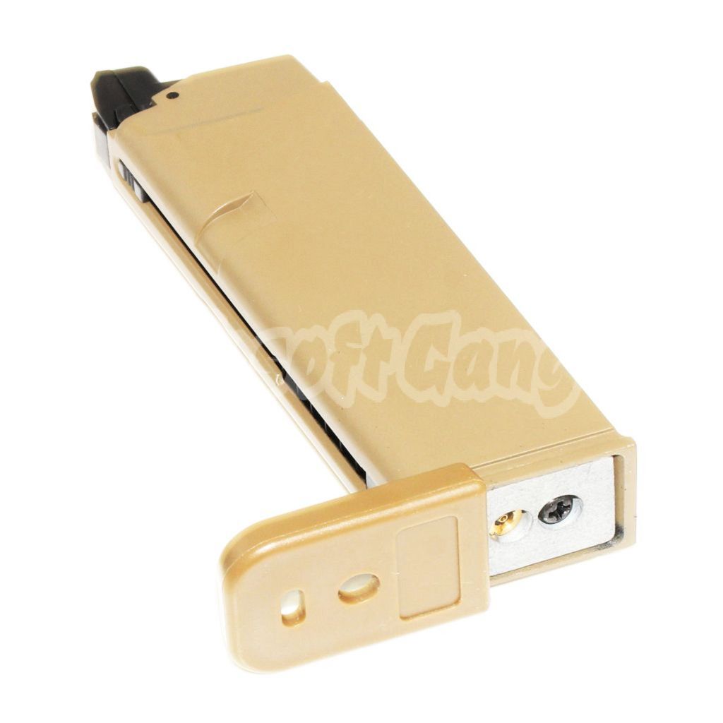 Airsoft 20rd Gas Magazine for EMG SAI BLU COMPACT / AW / WE / Tokyo Marui G19 G23 G26 Series GBB Pistol Tan