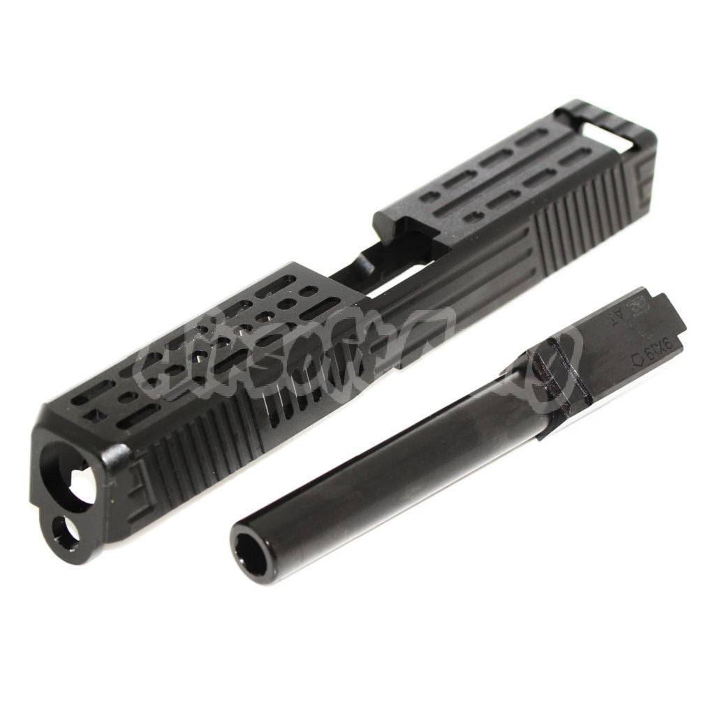 5KU CNC Aluminum Slide and Barrel Kit For Tokyo Marui G17 (Type 4) Black