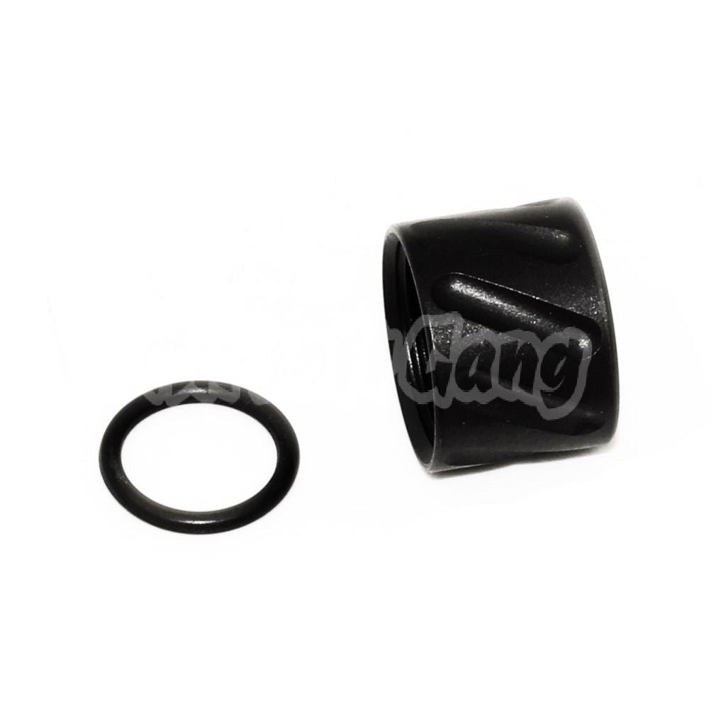 Airsoft 5KU Diagonals Knurled Thread Protector Barrel Cover -14mm CCW For Tokyo Marui G17 GBB Pistols Black