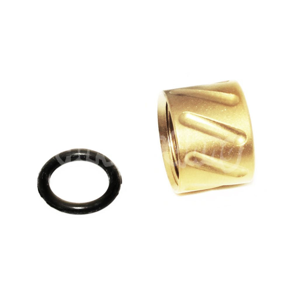 Airsoft 5KU Diagonals Knurled Thread Protector Barrel Cover -14mm CCW For Tokyo Marui G17 GBB Pistols Gold