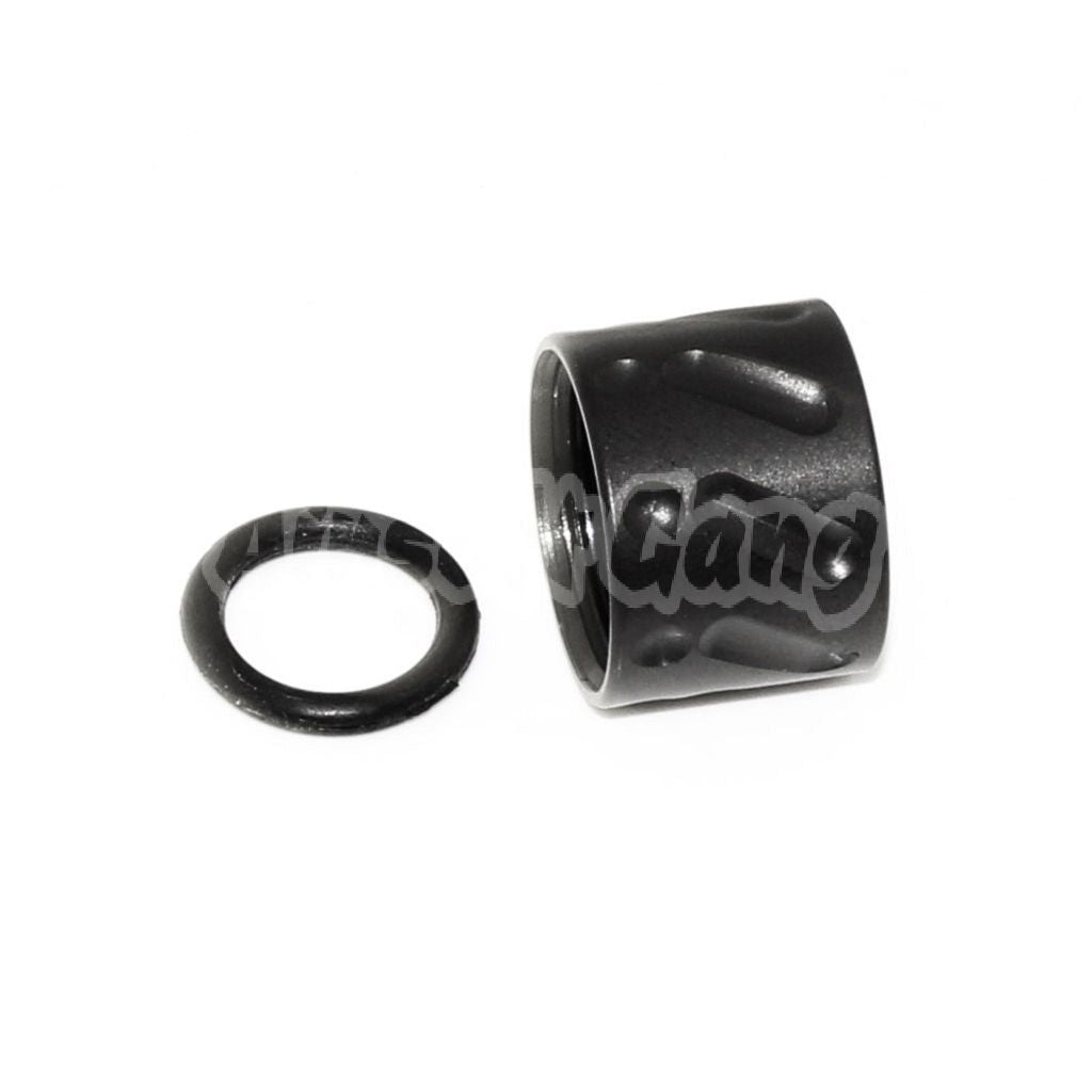 Airsoft 5KU Knurled Thread Protector Barrel Cover -14mm CCW For Tokyo Marui G17 GBB Pistols Black