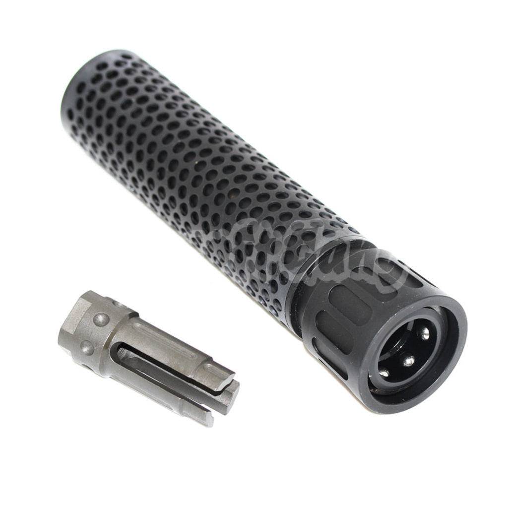 5KU 179mm 7" Inches KAC Style QDC/CQB Suppressor Silencer Extend Barrel Tube with -14mm CCW Flash Hider Black
