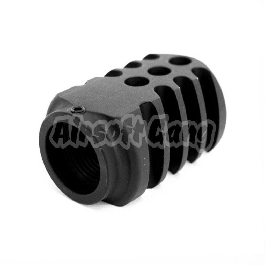5KU Aluminium Compensator For Tokto Marui G17 +14mm CW Threaded Outer Barrel Black