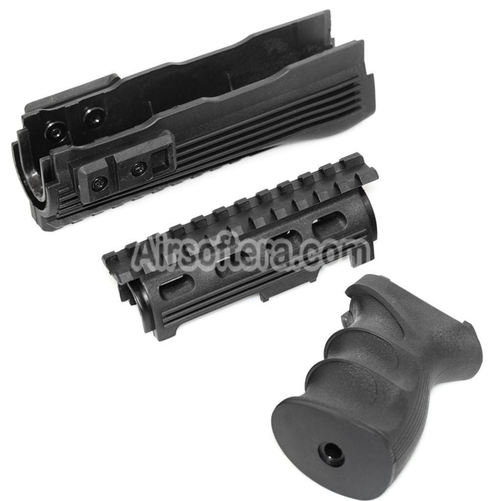 エアガン CYMA アッパーロアレールハンドガードピストルグリップセット AK47 シリーズ AEG ライフル用ブラック
