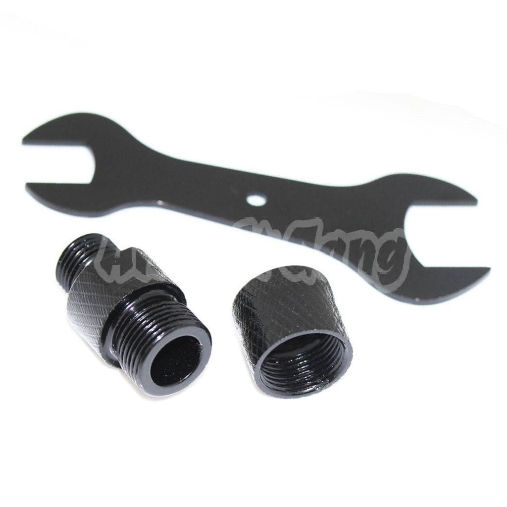 Metal Barrel Silencer Compensator Adaptor (+11mm To -14mm) with Wrench For WE GBB / BELL / KSC M9 Pistol Airsoft