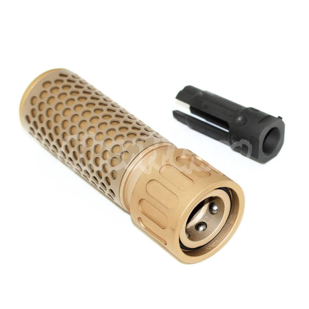 125mm 5" Inches 5.56 Style QDC Suppressor Silencer Extend Barrel Tube Tan