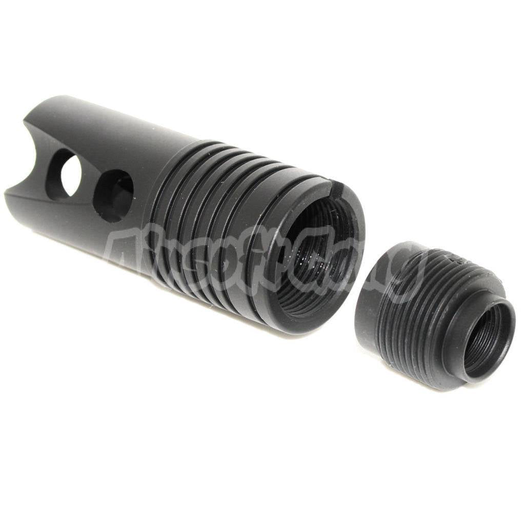 CYMA Steel Strike Flash Hider For All -14mm CCW Threading Rifle Black