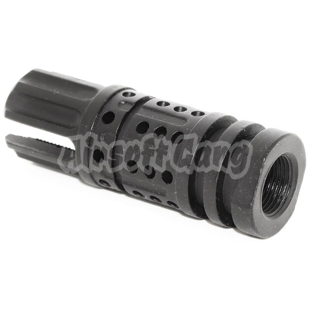 APS 68mm ICEFYRE Muzzle Brake Flash Hider For All -14mm CCW Threading Airsoft Rifle Black