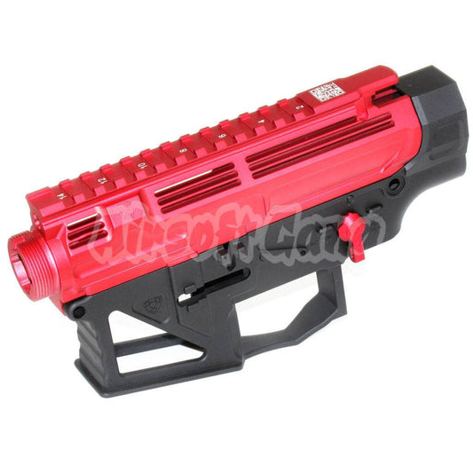 APS CNC Milled PEW Inscription Upper Lower Body Receiver For V2 Gearbox Version 2 M4 M16 Series AEG Airsoft Black/Red