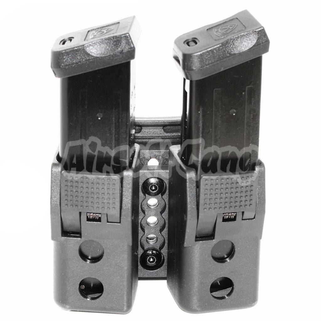 APS Quantum Mechanics Lockable Double Magazine Pouch For G17 / G18C / G19 / G22 / G23 / G24 / G34 / G35 G-Series GBB Magazine Black