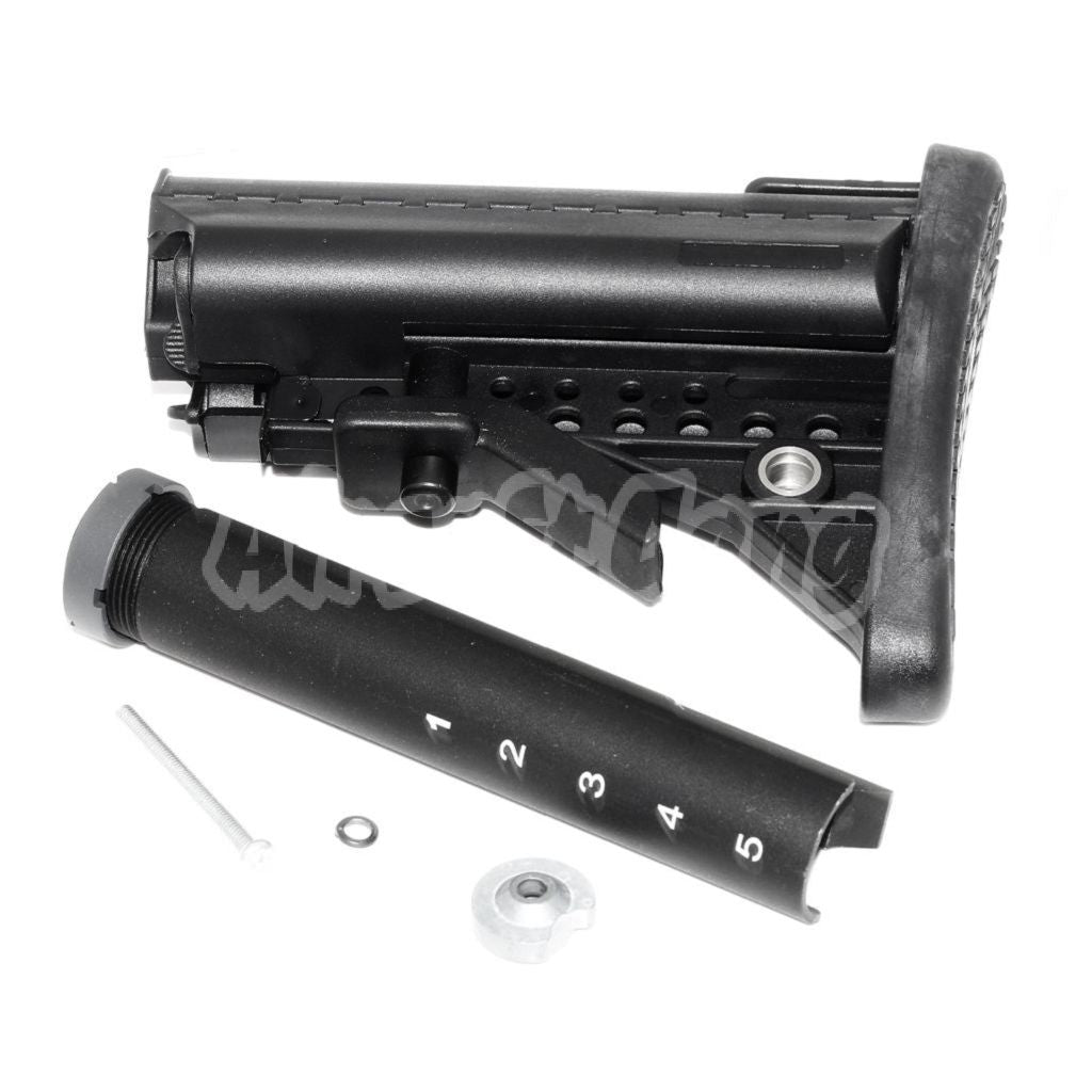 Airsoft E&C MOD Crane VT Stock with 5-Position Tube M4 M16 Black