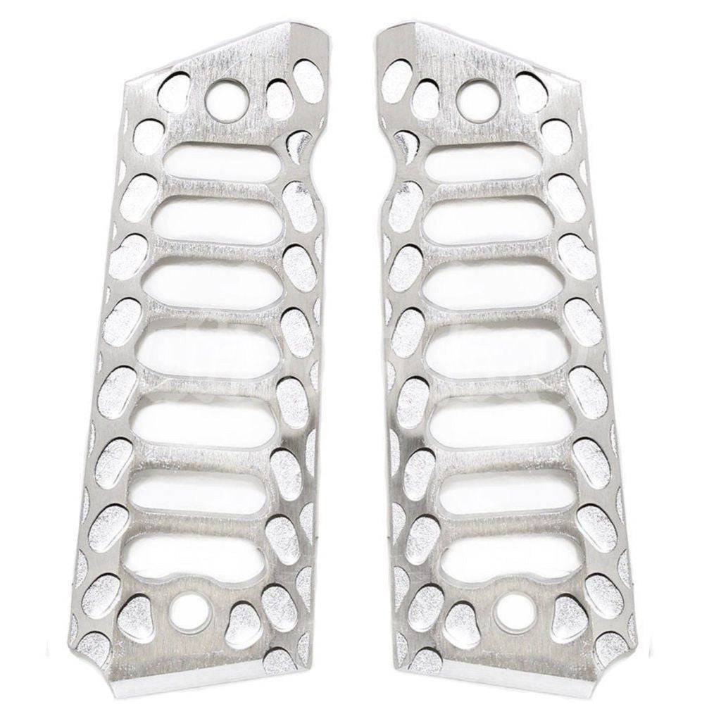 5KU CNC Cobra Skeleton Style Pistol Grip Cover For Tokyo Marui M1911 / M.E.U. / Army R27 R28 R29 Pistol Airsoft Silver