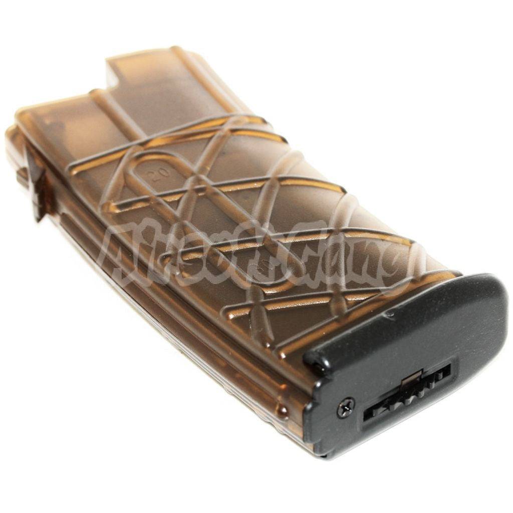 APS 300rd Hi-Cap Magazine For AUG Series APS / Jing Gong JG / Classic Army / Tokyo Marui AEG Airsoft Clear Brown/Black