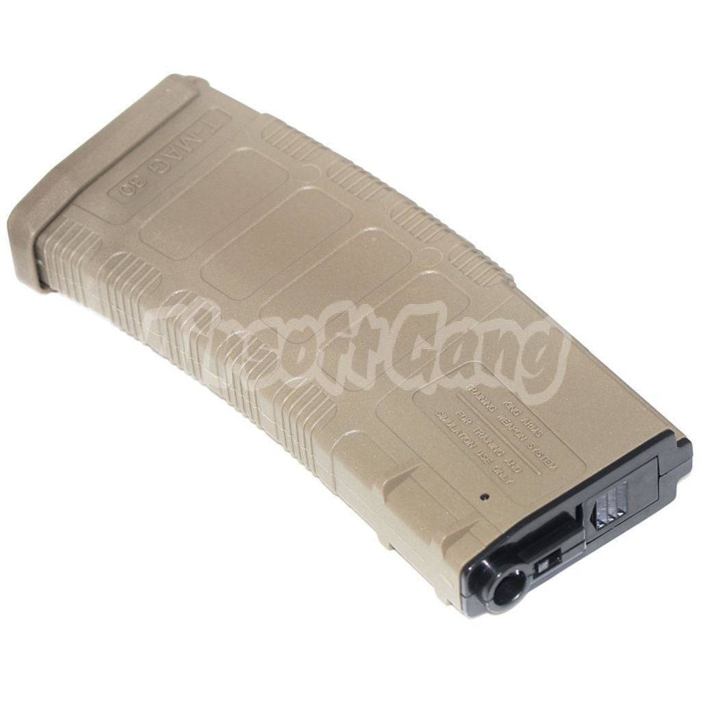 King Arms 370rd TWS T-MAG Hi-Cap Mag Magazine For King Arms Black Rain Ordnance M4 / Tokyo Marui / APS / CYMA / E&C / ARES / A&K / Echo1 / Jing Gong JG / VFC / ICS / Classic Army / G&P / G&G M4 M16 Series AEG Dark Earth Tan