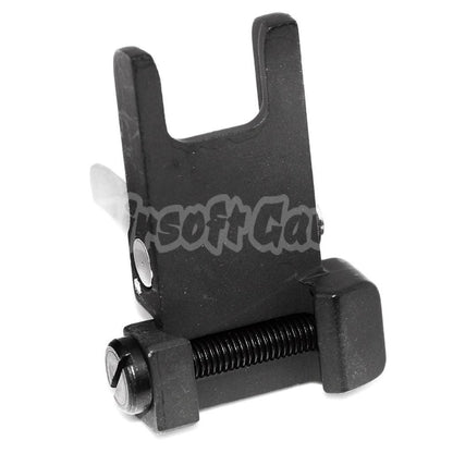 KAC Style 300M Metal Flip-Up Front Sight For MK18 MOD-1 M4 M16 AEG Airsoft Black/Silver