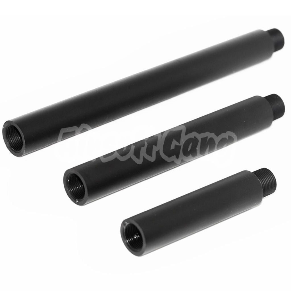 3pcs 76mm/126mm/177mm 379mm CQB Extended Outer Barrel -14mm CCW For AEG GBB Airsoft Rifle Black