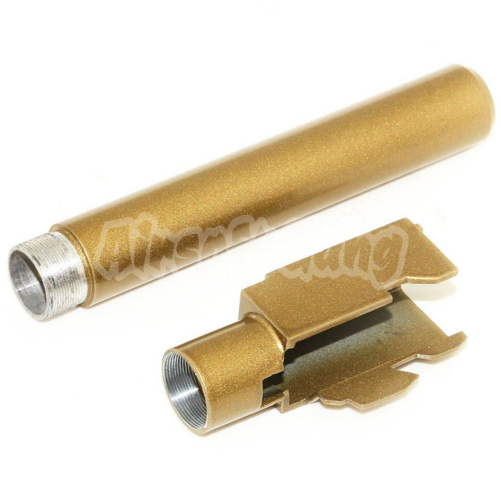 Airsoft BELL 135mm Outer Barrel -12mm CCW For BELL Tokyo Marui G34 GBB Gold