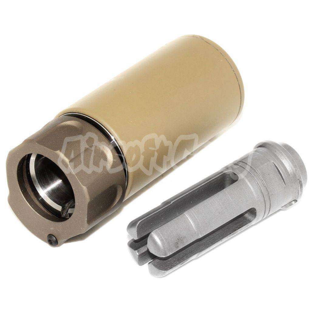 Airsoft 5KU 94mm QD Mini Suppressor Silencer with -14mm CCW Flash Hider Dark Earth