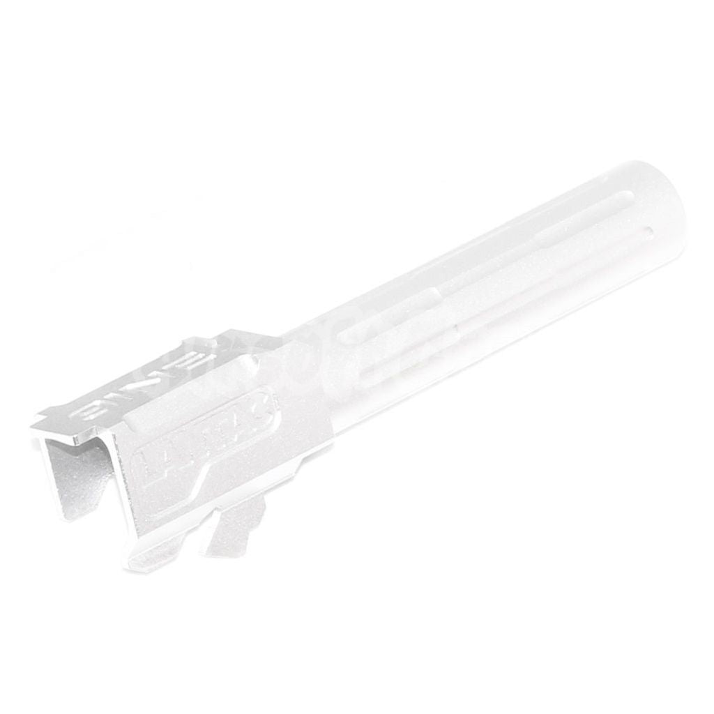 Airsoft 5KU 98mm/102mm 9INE Style Non-Threaded Outer Barrel for Umarex / VFC G19 GBB Silver