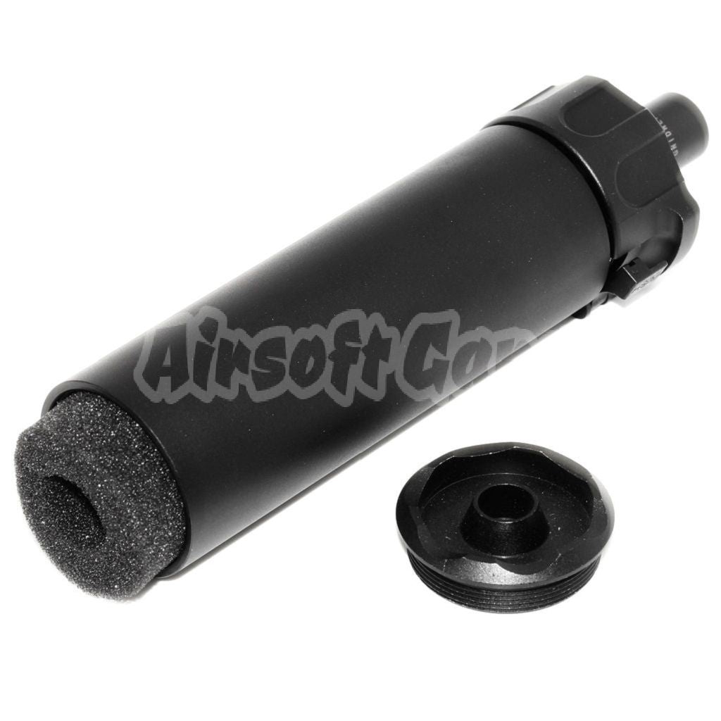 Airsoft 5KU 133mm SOCOM46 Mini Suppressor Silencer with +12mm CW Flash Hider Black