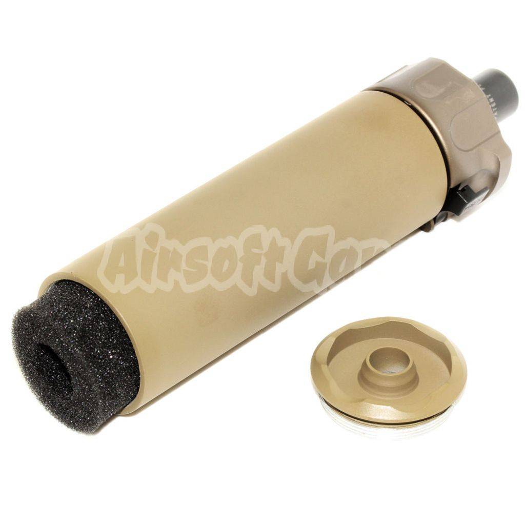 Airsoft 5KU 133mm SOCOM46 Mini Suppressor Silencer with +12mm CW Flash Hider Dark Earth