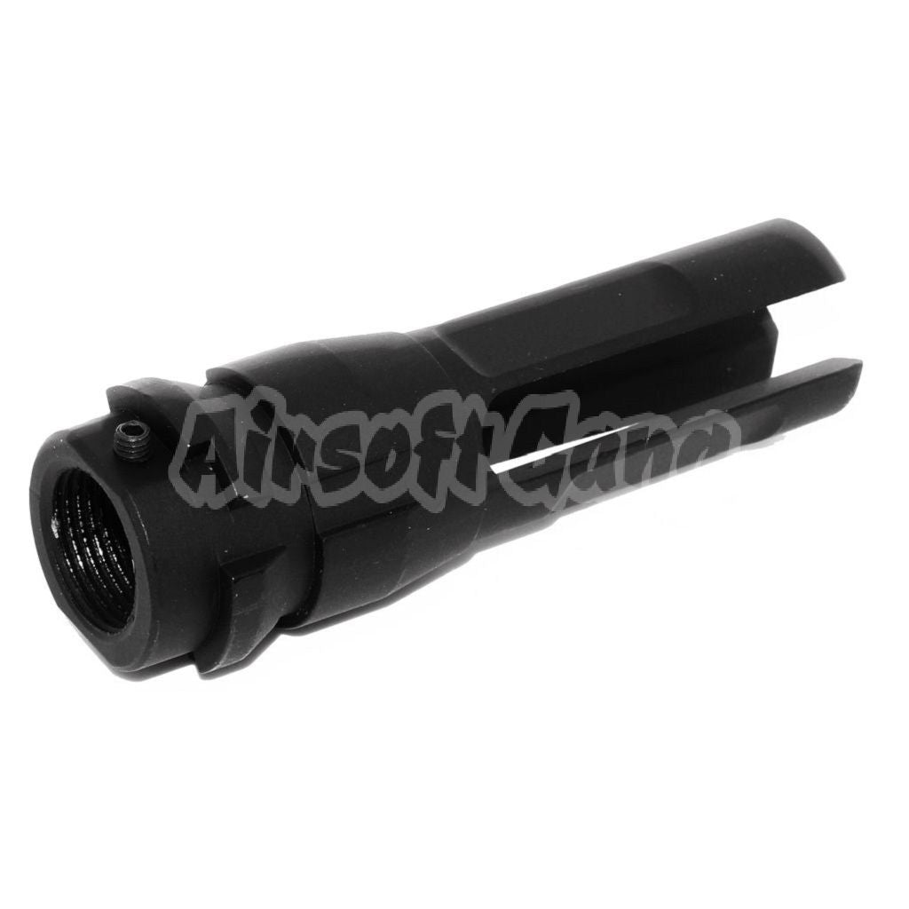 Airsoft APS 70mm 3-Prong Muzzle Brake Flash Hider -14mm CCW Black